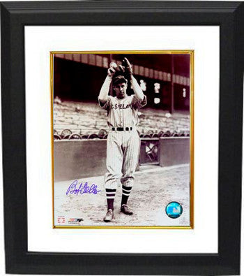 Bob Feller Autographed Cleveland Indians 8 x 10 Vintage Sepia Photograph Custom Framing - JSA Hologram-Powers Sports Memorabilia
