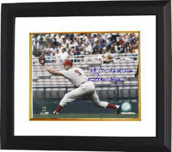 Frank Howard Autographed Washington Senators 8 x 10 Photograph Custom Framing with '68 '70 AL HR King (horizontal-blue sig)-Powers Sports Memorabilia