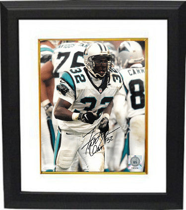 Fred Lane Autographed Carolina Panthers 8 x 10 Photograph Custom Framing #32 (run-black sig)-Powers Sports Memorabilia