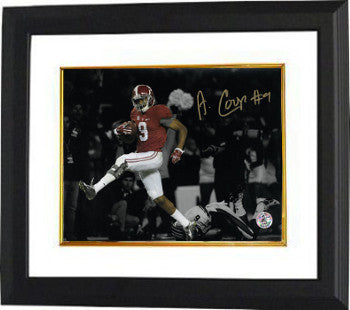 Amari Cooper Autographed Alabama Crimson Tide 11 x 14 Photograph Custom Framing #9 (horizontal spotlight run)-Powers Sports Memorabilia