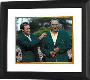 Angel Cabrera Autographed PGA 11 x 14 Photograph Custom Framing with Trevor Immelman - JSA Hologram (2009 Augusta National Masters Championshi-Powers Sports Memorabilia