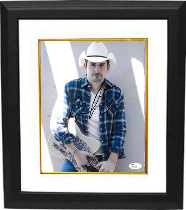 Brad Paisley Autographed 8 x 10 Photograph Custom Framing - JSA Hologram #T40889 (with guitar)-Powers Sports Memorabilia