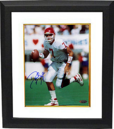 David Klingler Autographed Houston Cougars 8 x 10 Photograph Custom Framing #7- Tri-Star Hologram (white jersey)-Powers Sports Memorabilia