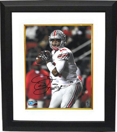 JT Barrett Autographed Ohio State Buckeyes 16 x 20 Photograph Custom Framing #16- Barrett Authentic Hologram-Powers Sports Memorabilia
