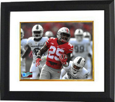 Mike Weber Autographed Ohio State Buckeyes 8 x 10 Photograph Custom Framing #25-Powers Sports Memorabilia