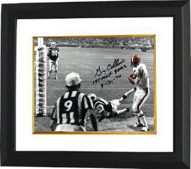 Gary Collins Autographed Cleveland Browns Spotlight 8 x 10 Photograph Custom Framing 1st MNF Game 9-21-70-Powers Sports Memorabilia