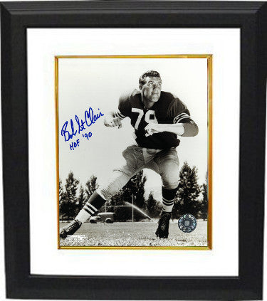Bob St. Clair Autographed San Francisco 49ers Vintage Sepia 8 x 10 Photograph Custom Framing HOF '90-Powers Sports Memorabilia