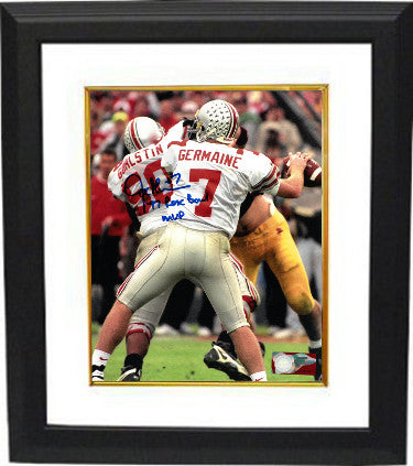 Joe Germaine Autographed Ohio State Buckeyes 8 x 10 Photograph Custom Framing #7 '97 Rose Bowl MVP-Powers Sports Memorabilia