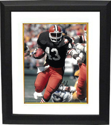Mike Pruitt Autographed Cleveland Browns 8 x 10 Photograph Custom Framing #43-Powers Sports Memorabilia