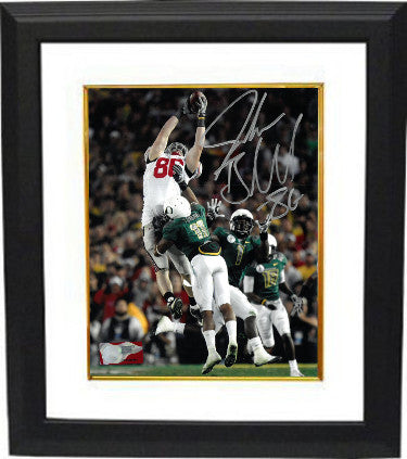 Jake Ballard Autographed Ohio State Buckeyes 8 x 10 Photograph Custom Framing #86 (2010 Rose Bowl vs Oregon)-Powers Sports Memorabilia