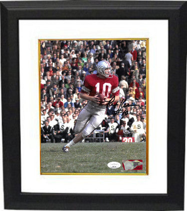 Rex Kern Autographed Ohio State Buckeyes NCAA 8 x 10 Photograph Custom Framing #10- JSA (passing)-Powers Sports Memorabilia