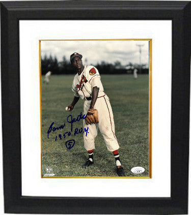 Sam Jethroe Autographed Boston Braves MLB 8 x 10 Photograph Custom Framing #5 1950 ROY- JSA-Powers Sports Memorabilia
