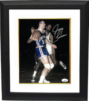 Jerry Lucas Autographed Cincinnati Royals Vintage 8 x 10 Photograph Custom Framing- JSA-Powers Sports Memorabilia