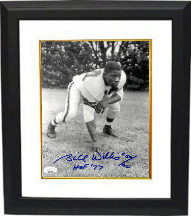Bill Willis Autographed Cleveland Browns Vintage B&W 8 x 10 Photograph Custom Framing #30/60 HOF 77- JSA-Powers Sports Memorabilia