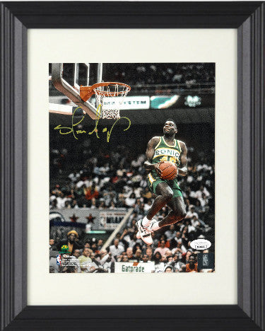 Shawn Kemp Autographed Seattle SuperSonics NBA 8 x 10 Photograph Custom Framing- JSA (1990 All-Star Game Gatorade Slam Dunk Contest)-Powers Sports Memorabilia