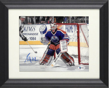 Grant Fuhr Autographed Edmonton Oilers 8 x 10 Photograph Custom Framing #31- Beckett Witnessed-Powers Sports Memorabilia