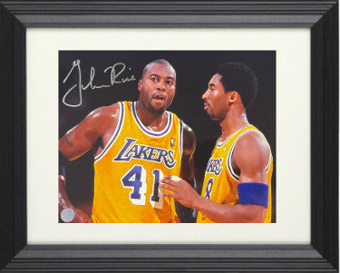 Glen Rice Autographed Los Angeles Lakers 8 x 10 Photograph Custom Framing- AWM Hologram (with Kobe Bryant)-Powers Sports Memorabilia