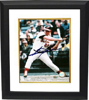 Boog Powell Autographed Baltimore Orioles 8 x 10 Photograph Custom Framing - GTSM Hologram-Powers Sports Memorabilia