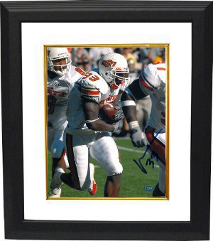 Vernand Morency Autographed Oklahoma State Cowboys 8 x 10 Photograph Custom Framing- Morency Hologram-Powers Sports Memorabilia