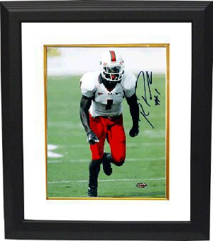 Roscoe Parrish Autographed Miami Hurricanes 8 x 10 Photograph Custom Framing - GTSM Hologram-Powers Sports Memorabilia