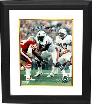 Dwight Stephenson Autographed Miami Dolphins 8 x 10 Photograph Custom Framing with HOF 98 - GTSM Hologram-Powers Sports Memorabilia