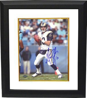 Marc Bulger Autographed St. Louis Rams 8 x 10 Photograph Custom Framing - GTSM Hologram-Powers Sports Memorabilia
