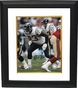 Marcus McNeill Autographed San Diego Chargers 8 x 10 Photograph Custom Framing - GTSM Hologram - CTBL_BW5721-Powers Sports Memorabilia