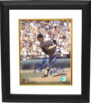 Gaylord Perry Autographed San Francisco Giants 8 x 10 Photograph with HOF 91 Insc Custom Framing-Powers Sports Memorabilia