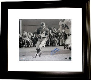 YA Tittle Autographed New York Giants 16 x 20 Photograph HOF Custom Framing-COA-Powers Sports Memorabilia