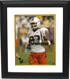 Sinorice Moss Autographed Miami Hurricanes 8 x 10 Photograph Custom Framing - Moss Hologram-Powers Sports Memorabilia