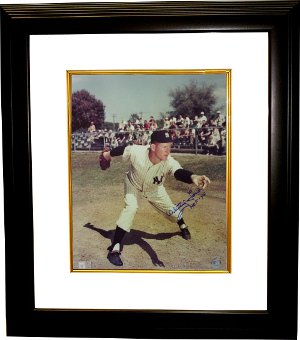 Whitey Ford Autographed New York Yankees 16 x 20 Photograph HOF74 Custom Framing-Beckett-Powers Sports Memorabilia