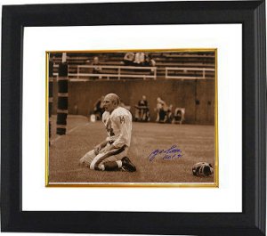 Y.A. Tittle Autographed New York Giants Blood 16 x 20 (Sepia) Photograph HOF 71 Custom Framing - COA-Powers Sports Memorabilia