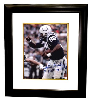 John Mackey Autographed Baltimore Colts HOF 8 x 10 Photograph Custom Framing-Powers Sports Memorabilia