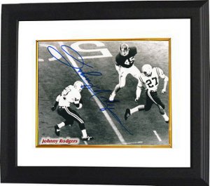 Johnny Rodgers Autographed Nebraska Cornhuskers 8 x 10 Photograph Custom Framing (Heisman)-Powers Sports Memorabilia