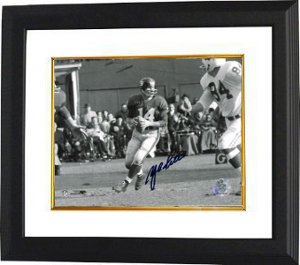 YA Tittle Autographed New York Giants Passing 8 x 10 B&W Photograph Custom Framing - JSA Hologram-Powers Sports Memorabilia
