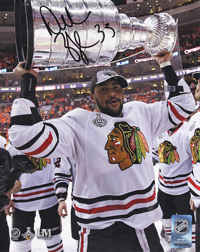 Dustin Byfuglien Chicago Blackhawks Autographed 2010 Stanley Cup Holding