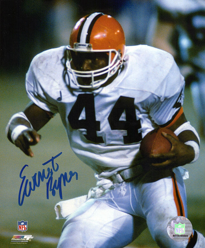 Earnest Byner Autographed Cleveland Browns White Jersey Action 8x10 Photo-Powers Sports Memorabilia