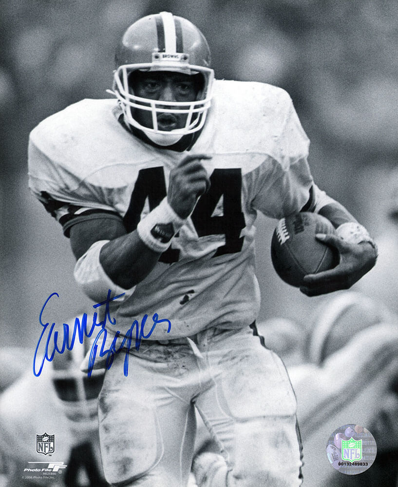 Earnest Byner Autographed Cleveland Browns B&W Action 8x10 Photo-Powers Sports Memorabilia