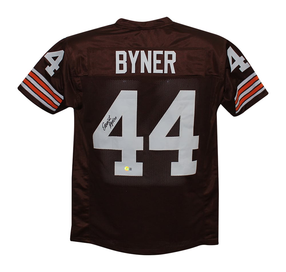 Earnest Byner Signed Pro Style Brown XL Jersey – Beckett Authenticated-Powers Sports Memorabilia