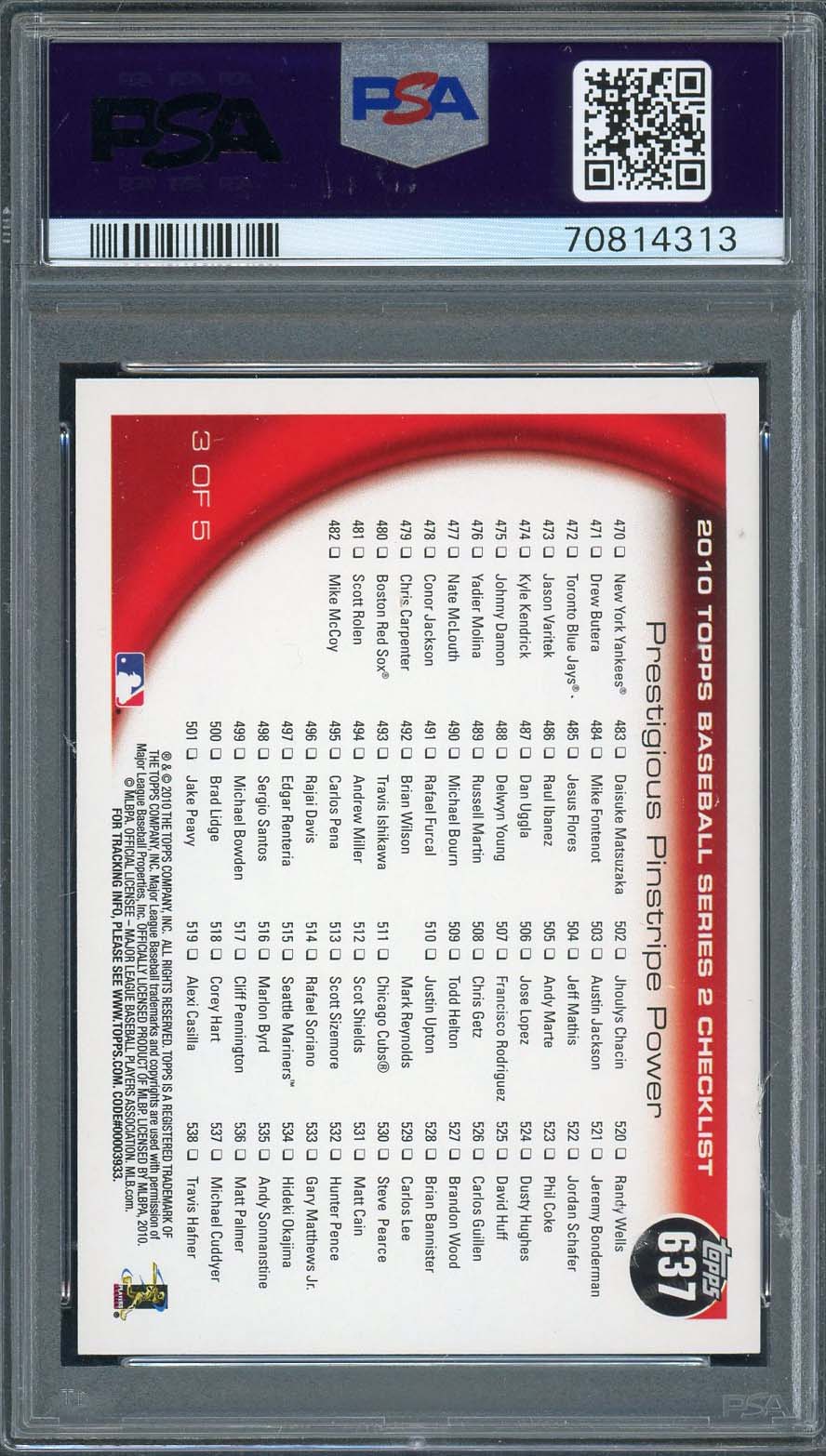 Babe Ruth Lou Gehrig 2010 Topps Baseball Card #637 Graded PSA 9-Powers Sports Memorabilia