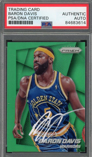 Baron Davis Autographed 2014 Panini Green Prizm Signed Card #166 Auto PSA-Powers Sports Memorabilia