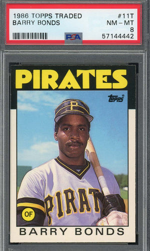 Barry Bonds 1986 Topps Traded Baseball Rookie Card RC #11T Graded PSA 8-Powers Sports Memorabilia