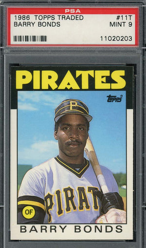 Barry Bonds 1986 Topps Traded Baseball Rookie Card RC #11T Graded PSA 9-Powers Sports Memorabilia