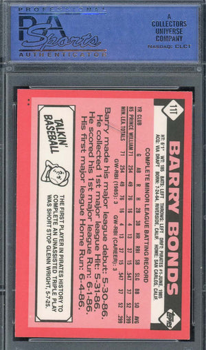 Barry Bonds 1986 Topps Traded Baseball Rookie Card RC #11T Graded PSA 9-Powers Sports Memorabilia