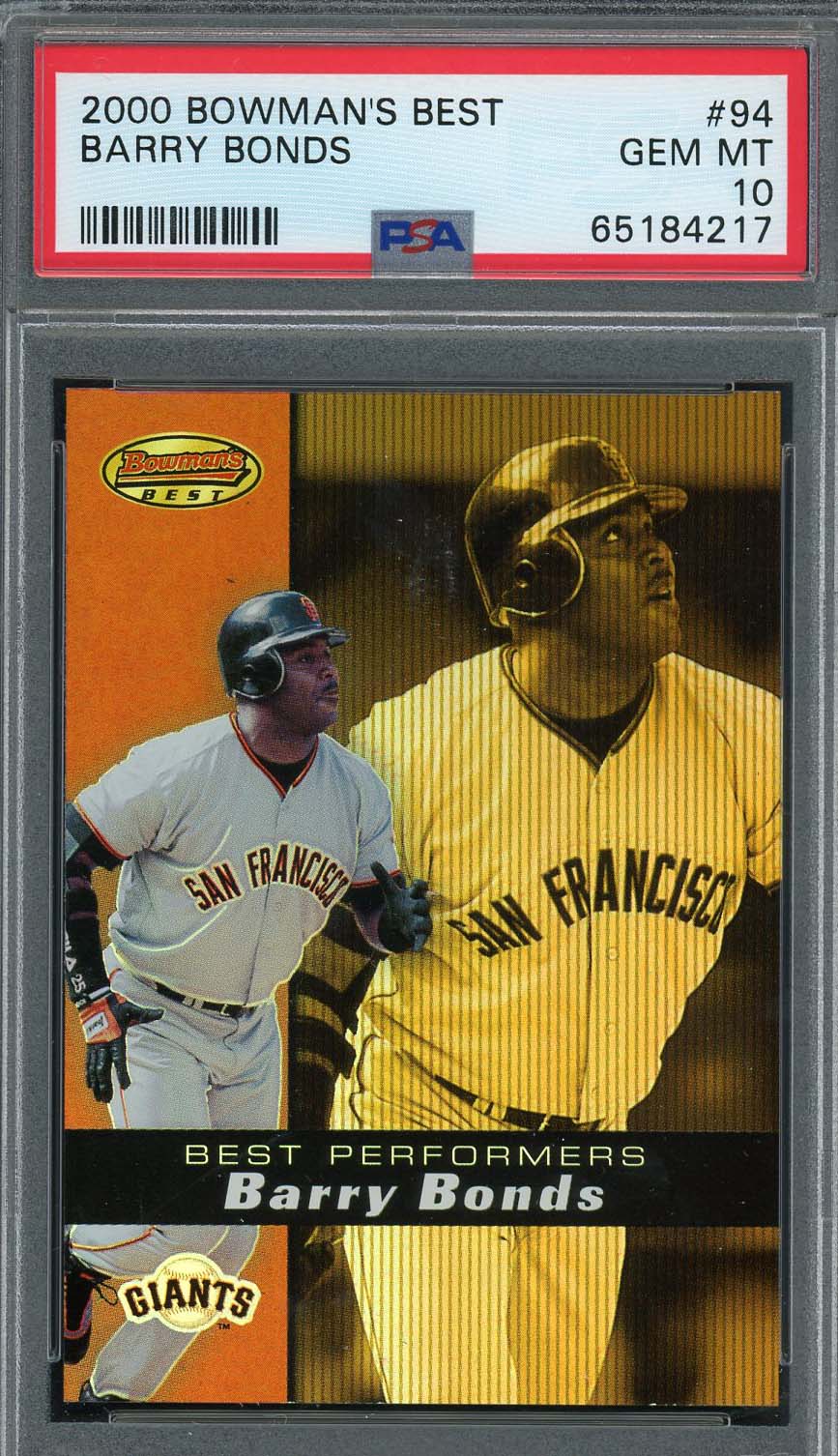 Barry Bonds 2000 Bowman’s Best Baseball Card #94 Graded PSA 10-Powers Sports Memorabilia