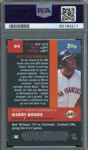 Barry Bonds 2000 Bowman's Best Baseball Card #94 Graded PSA 10-Powers Sports Memorabilia