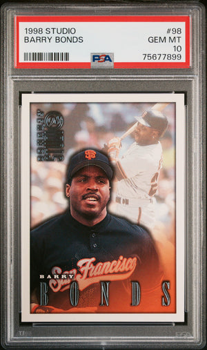 Barry Bonds 1998 Studio Baseball Card #98 Graded PSA 10-Powers Sports Memorabilia