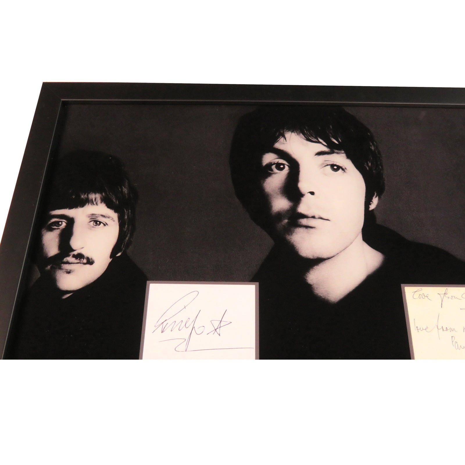 Autographed The Beatles Band Cut Music Display 15 by 30 Framed Piece - JSA, BAS, Caiazzo-Powers Sports Memorabilia