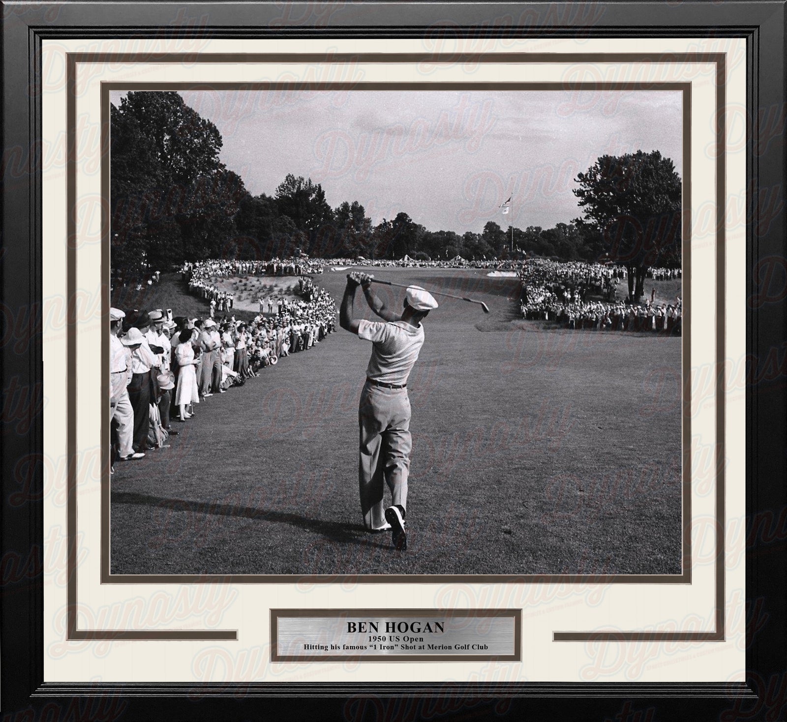 Ben Hogan 1-Iron Shot at the 1950 US Open at Merion Framed Golf Display Photo-Powers Sports Memorabilia