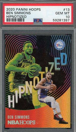 Ben Simmons 2020 Panini Hoops Hipnotized Basketball Card #13 Graded PSA 10-Powers Sports Memorabilia